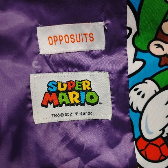 Super Mario Bro Nintendo Jacket and pants Suit Blazer Allover Print Boys 16y - Picture 4 of 6